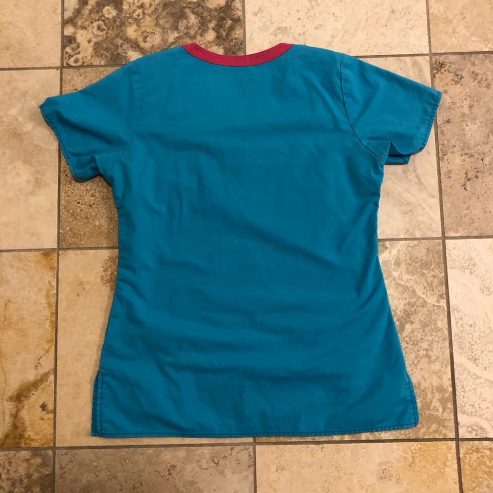 Wonder Flex Women’s Scrub Set ( Sky Blue/Teal ) - Picture 3 of 5